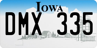 IA license plate DMX335