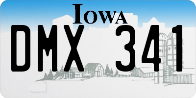 IA license plate DMX341