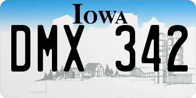 IA license plate DMX342