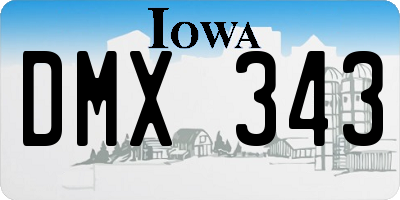 IA license plate DMX343