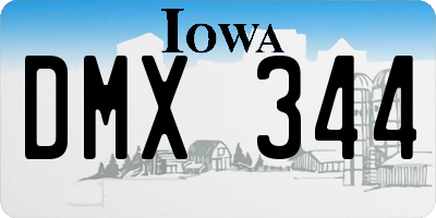 IA license plate DMX344