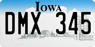 IA license plate DMX345