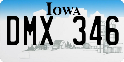 IA license plate DMX346