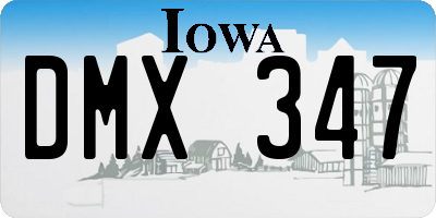IA license plate DMX347