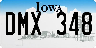 IA license plate DMX348