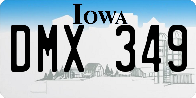 IA license plate DMX349