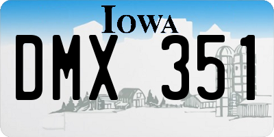 IA license plate DMX351