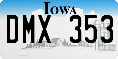 IA license plate DMX353
