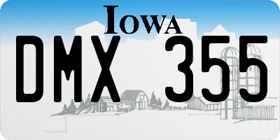 IA license plate DMX355