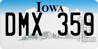 IA license plate DMX359
