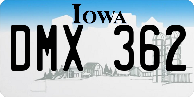 IA license plate DMX362