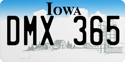 IA license plate DMX365