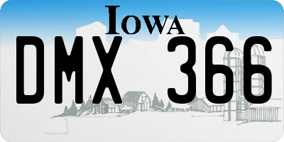 IA license plate DMX366