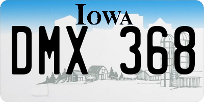 IA license plate DMX368