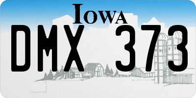 IA license plate DMX373