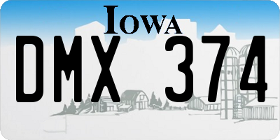 IA license plate DMX374