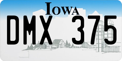 IA license plate DMX375