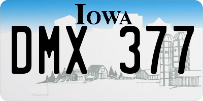 IA license plate DMX377