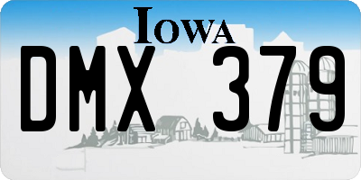 IA license plate DMX379