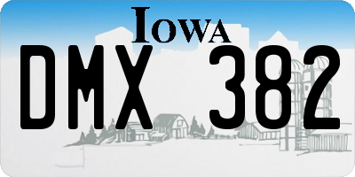 IA license plate DMX382