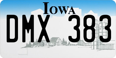 IA license plate DMX383