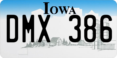 IA license plate DMX386