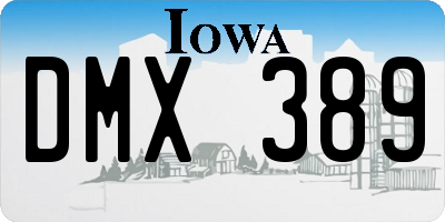 IA license plate DMX389