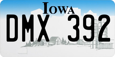 IA license plate DMX392