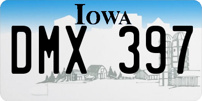 IA license plate DMX397