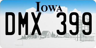 IA license plate DMX399