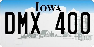 IA license plate DMX400