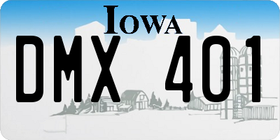 IA license plate DMX401