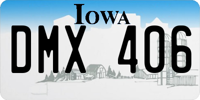 IA license plate DMX406