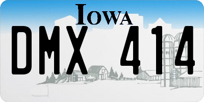 IA license plate DMX414