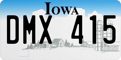 IA license plate DMX415