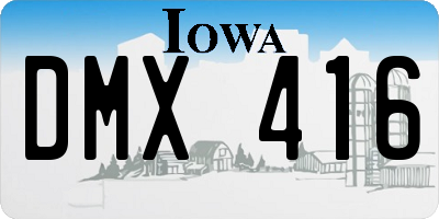 IA license plate DMX416