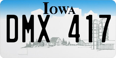 IA license plate DMX417