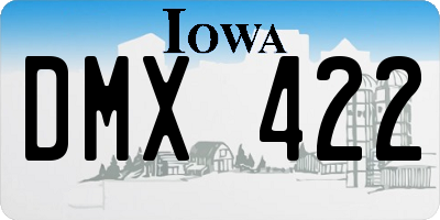 IA license plate DMX422