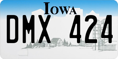 IA license plate DMX424