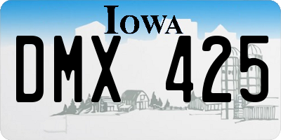 IA license plate DMX425