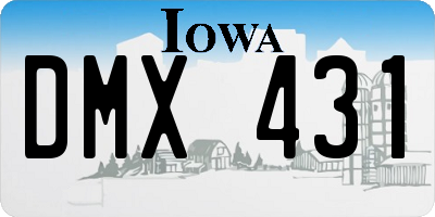 IA license plate DMX431