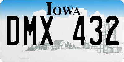 IA license plate DMX432