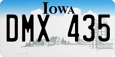 IA license plate DMX435