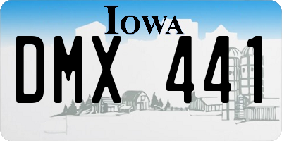 IA license plate DMX441