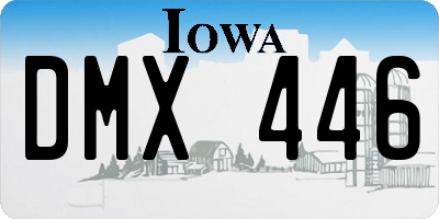 IA license plate DMX446