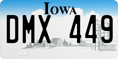 IA license plate DMX449