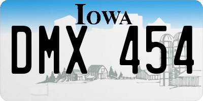 IA license plate DMX454