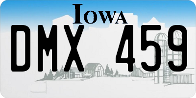 IA license plate DMX459