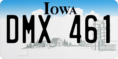 IA license plate DMX461