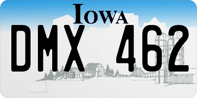 IA license plate DMX462